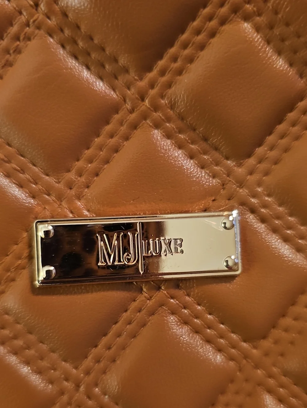 Makeup Junkie Quilted Tan Crossbody Bag